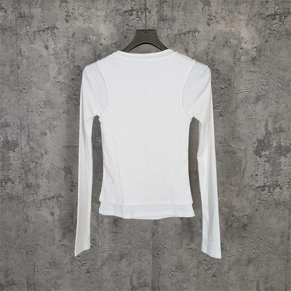 Acne Studios 激安 金糸刺繍 ロゴ入り ニットタンク重ね着風 ロンT レディース トップス