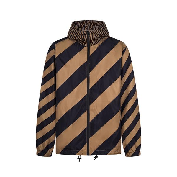 保温性抜群 斜めストライプ リバーシブル FENDI フェンディ コピー ジャケット 2025秋冬期間限定