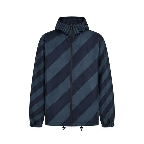 防寒対策 FF総柄 ネイビー ジャケット 2025秋冬新登場 FENDI フェンディ コピー