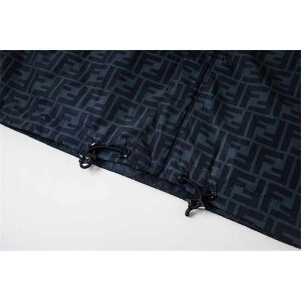 防寒対策 FF総柄 ネイビー ジャケット 2025秋冬新登場 FENDI フェンディ コピー