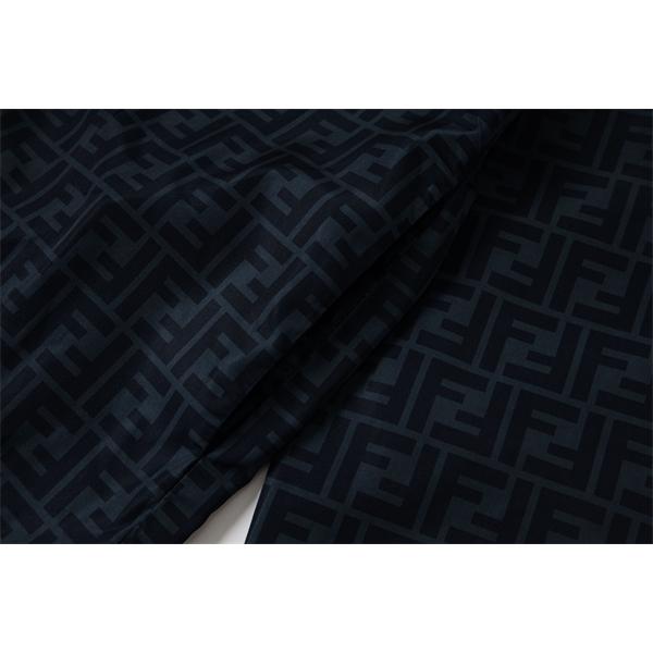 防寒対策 FF総柄 ネイビー ジャケット 2025秋冬新登場 FENDI フェンディ コピー
