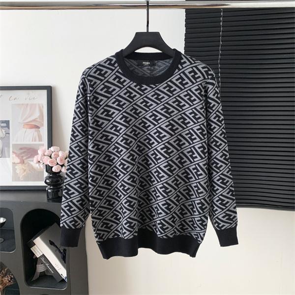 FENDI フェンディ スーパーコピー 肌触り良好 FF総柄 グレー ニット 2025秋冬 注目