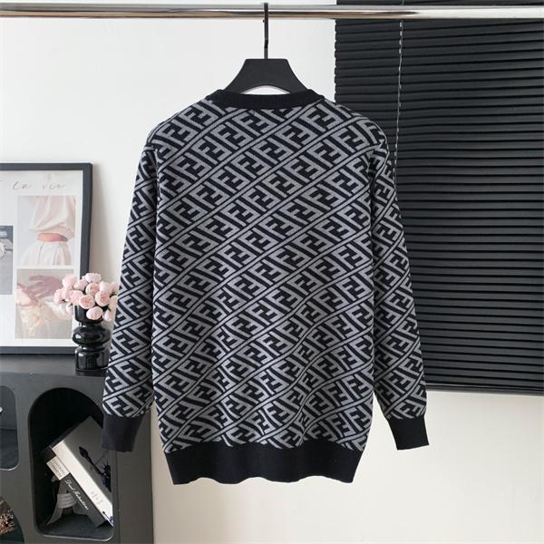 FENDI フェンディ スーパーコピー 肌触り良好 FF総柄 グレー ニット 2025秋冬 注目