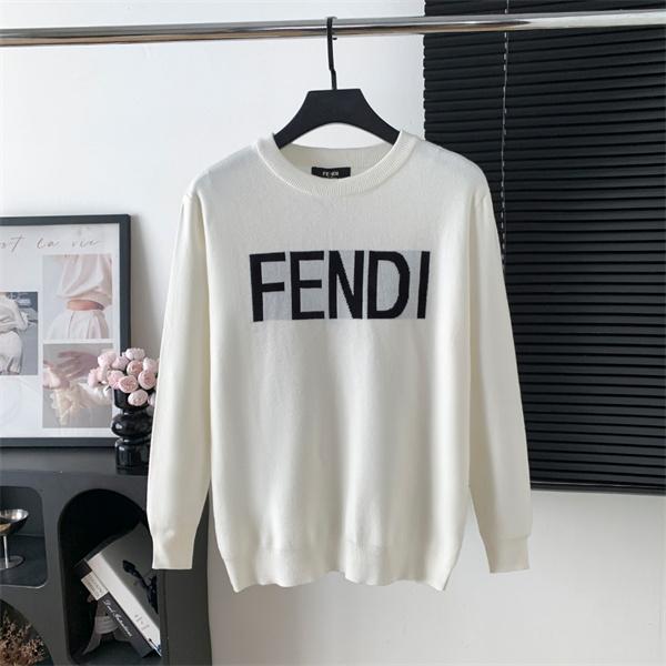 温か素材 ロゴ ホワイト FENDI フェンディ コピー ニット プレミアム 2025秋冬