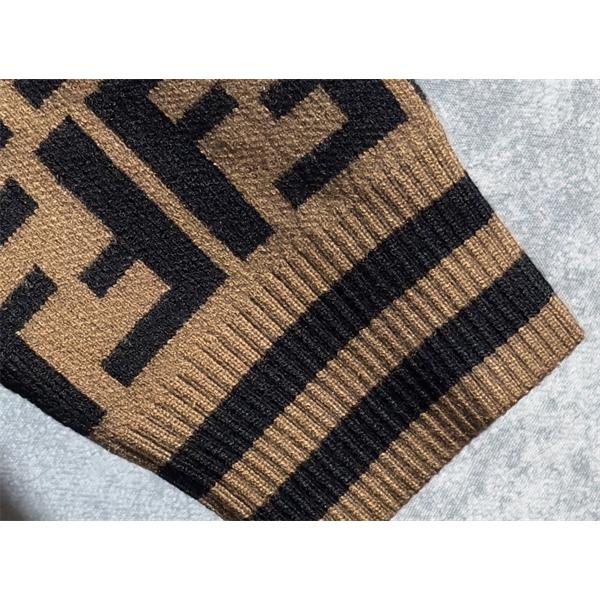 冬支度 FF総柄 ブラウン FENDI フェンディ スーパーコピー ニット 売れ筋 おすすめ