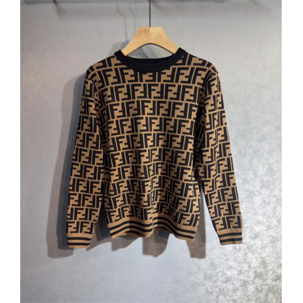 冬支度 FF総柄 ブラウン FENDI フェンディ スーパーコピー ニット 売れ筋 おすすめ