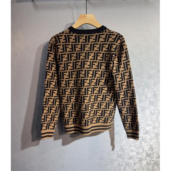 冬支度 FF総柄 ブラウン FENDI フェンディ スーパーコピー ニット 売れ筋 おすすめ