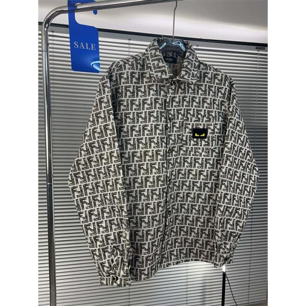 FENDI フェンディ コピー 2025秋冬注目・柔らかフィット FF総柄 デニムジャケット 人気