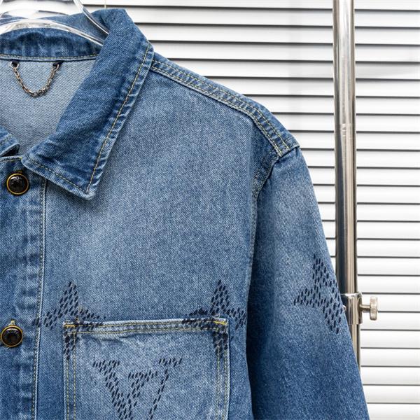 LOUIS VUITTON ルイヴィトン コピー 2025秋冬 デザイン映え モード系 ブルー デニムジャケット 今季イチオシ