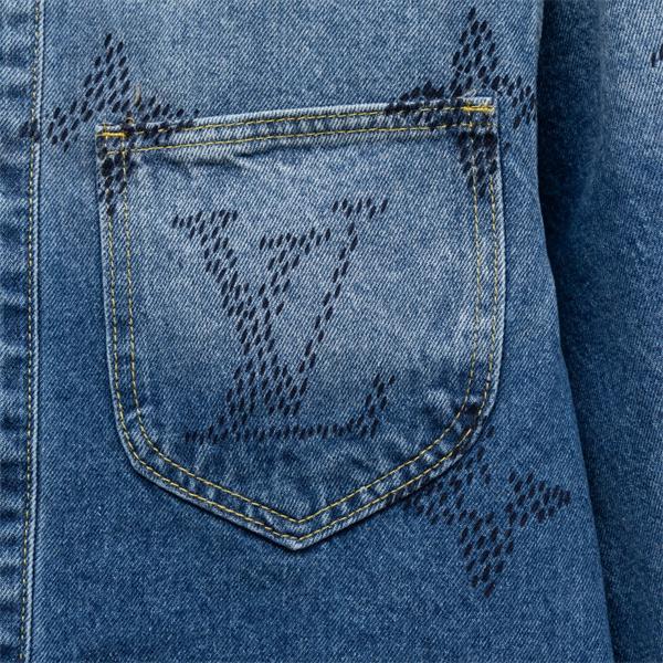 LOUIS VUITTON ルイヴィトン コピー 2025秋冬 デザイン映え モード系 ブルー デニムジャケット 今季イチオシ