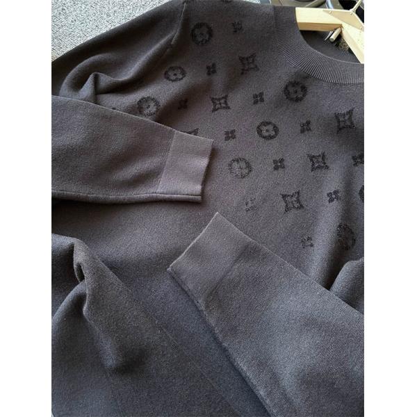 2025秋冬 保温性抜群 シックな風合い ブラック ニットトップス LOUIS VUITTON ルイヴィトン コピー 