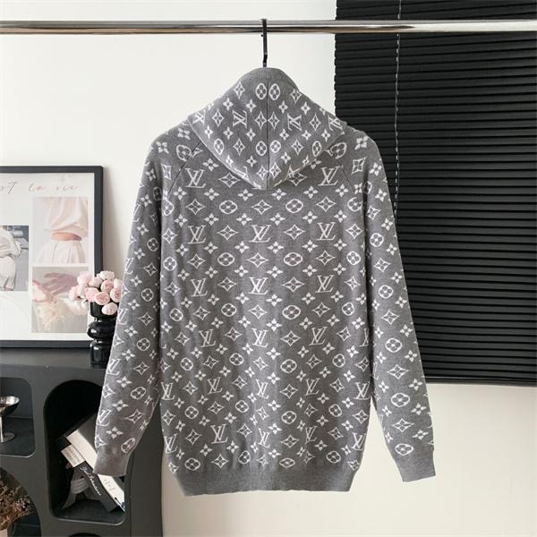 2025秋冬 快適ニット シンプル映え グレー ジップパーカー LOUIS VUITTON ルイヴィトン スーパーコピー 