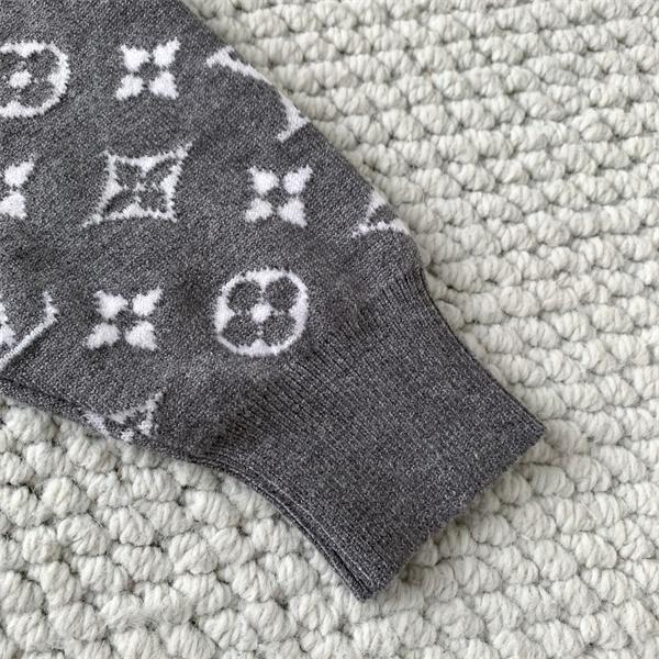 2025秋冬 快適ニット シンプル映え グレー ジップパーカー LOUIS VUITTON ルイヴィトン スーパーコピー 