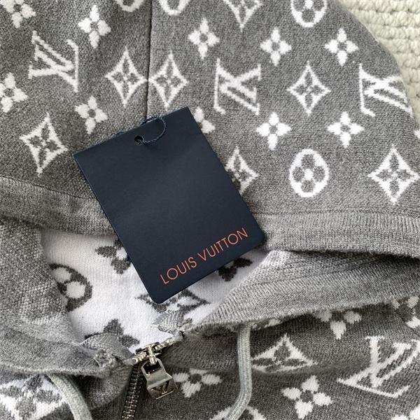 2025秋冬 快適ニット シンプル映え グレー ジップパーカー LOUIS VUITTON ルイヴィトン スーパーコピー 