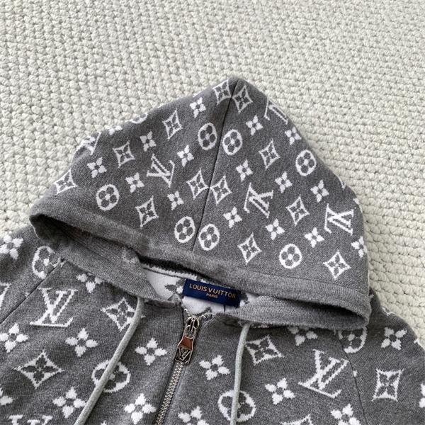 2025秋冬 快適ニット シンプル映え グレー ジップパーカー LOUIS VUITTON ルイヴィトン スーパーコピー 