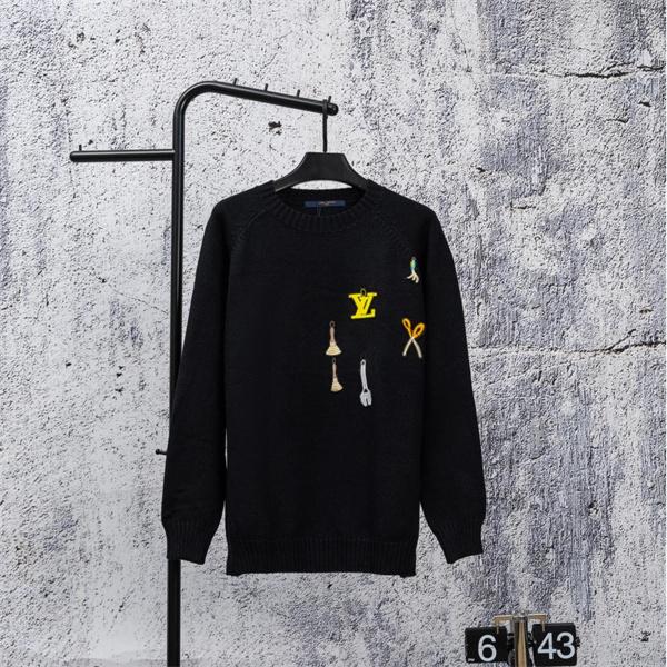 LOUIS VUITTON ルイヴィトン コピー 2025秋冬話題 ブラック モード 個性派 クルーネックニット