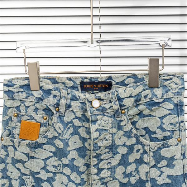 2025秋冬推し ブルー アート風 柔和 ワイド LOUIS VUITTON ルイヴィトン スーパーコピー デニムパンツ