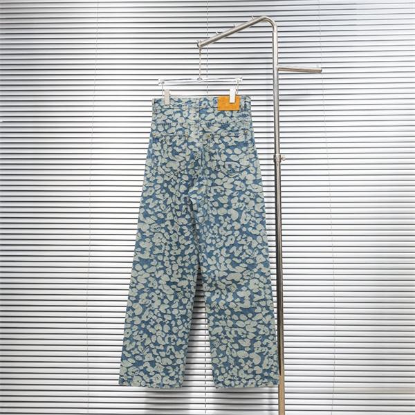 2025秋冬推し ブルー アート風 柔和 ワイド LOUIS VUITTON ルイヴィトン スーパーコピー デニムパンツ