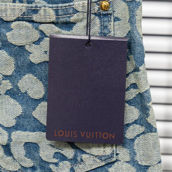 2025秋冬推し ブルー アート風 柔和 ワイド LOUIS VUITTON ルイヴィトン スーパーコピー デニムパンツ