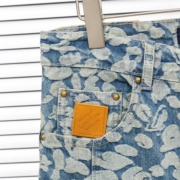 2025秋冬推し ブルー アート風 柔和 ワイド LOUIS VUITTON ルイヴィトン スーパーコピー デニムパンツ