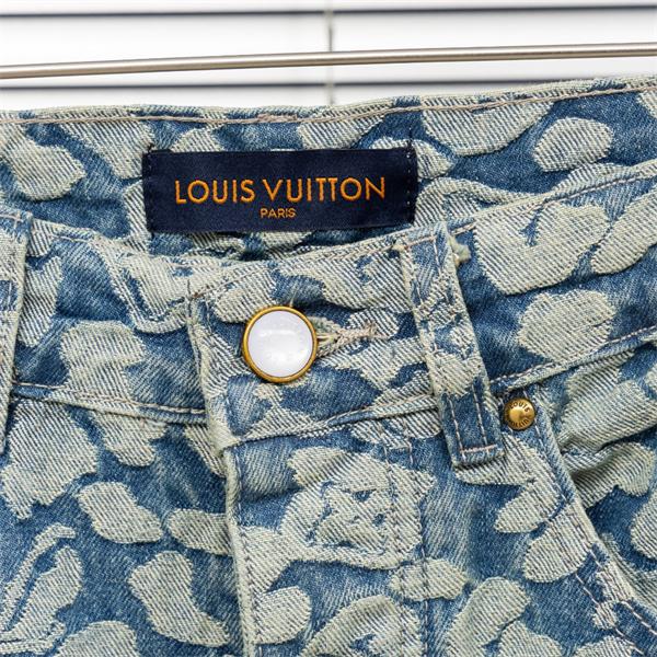 2025秋冬推し ブルー アート風 柔和 ワイド LOUIS VUITTON ルイヴィトン スーパーコピー デニムパンツ