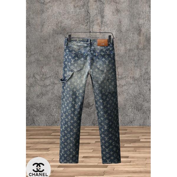 2025秋冬・ブルー ヴィンテージ モノグラム LOUIS VUITTON ルイヴィトン コピー デニムパンツ 新作必見