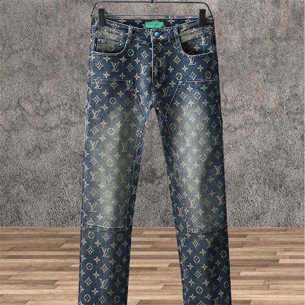 2025秋冬・ブルー ヴィンテージ モノグラム LOUIS VUITTON ルイヴィトン コピー デニムパンツ 新作必見