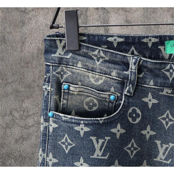 2025秋冬・ブルー ヴィンテージ モノグラム LOUIS VUITTON ルイヴィトン コピー デニムパンツ 新作必見