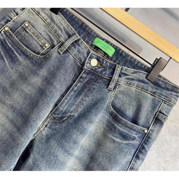 LOUIS VUITTON ルイヴィトン スーパーコピー 2025秋冬注目・インディゴ 立体ロゴ エンボス デニムパンツ 