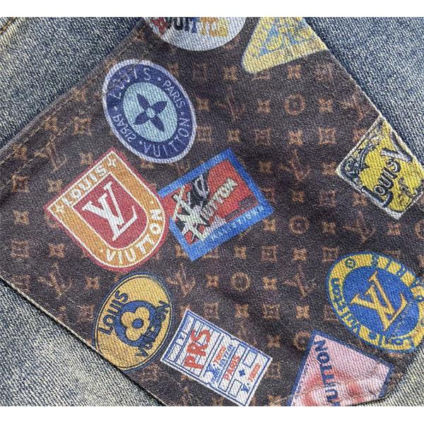 LOUIS VUITTON ルイヴィトン コピー 2025秋冬・グレーデニム パッチワーク風 デザインパンツ 要チェック