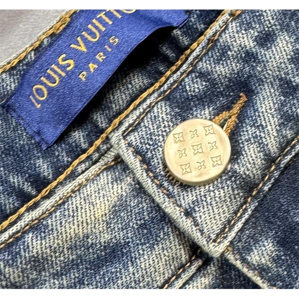 LOUIS VUITTON ルイヴィトン コピー 2025秋冬・グレーデニム パッチワーク風 デザインパンツ 要チェック