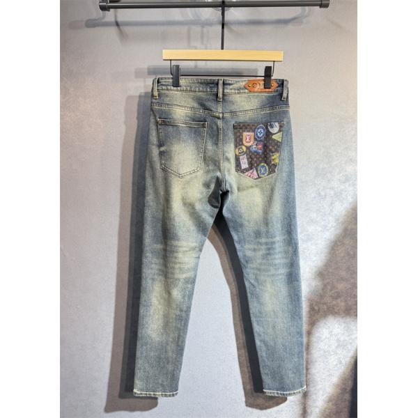 LOUIS VUITTON ルイヴィトン コピー 2025秋冬・グレーデニム パッチワーク風 デザインパンツ 要チェック