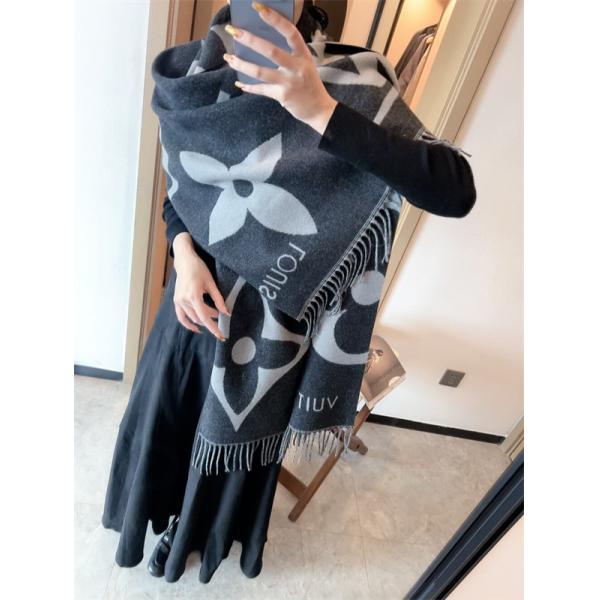 ブラック 2025秋冬推奨・魅力クラシック LOUIS VUITTON ルイヴィトン スーパーコピー マフラー