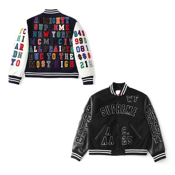 個性☆Supreme SS25 week3 Praises Varsity Jacket シュプリームジャケットコピー 176- 72.5キロMサイズ