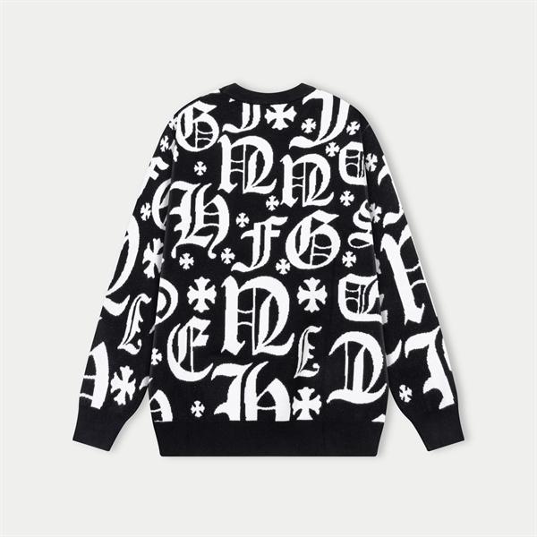  2025秋冬 限定 CHROME HEARTS クロムハーツ コピー プレミアム ブラック プルオーバー ニット 人気 