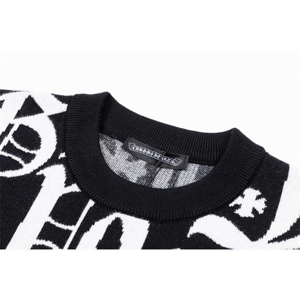  2025秋冬 限定 CHROME HEARTS クロムハーツ コピー プレミアム ブラック プルオーバー ニット 人気 