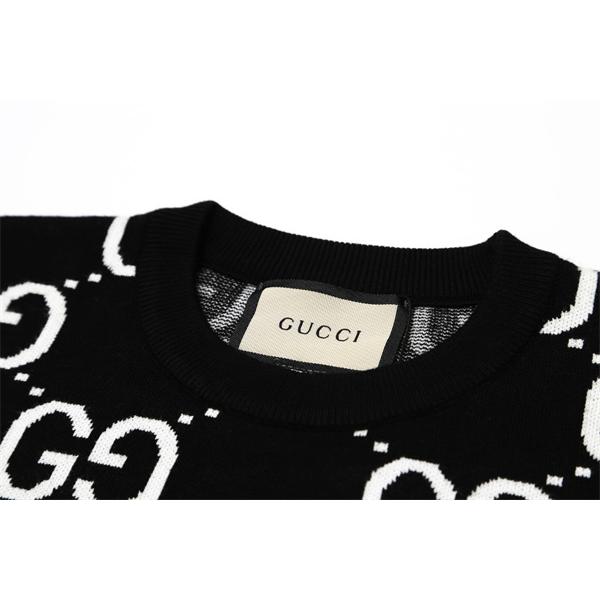 2025秋冬 高級暖か ネイビー GG総柄 GUCCI ニットセーター 大人上品  グッチ コピー