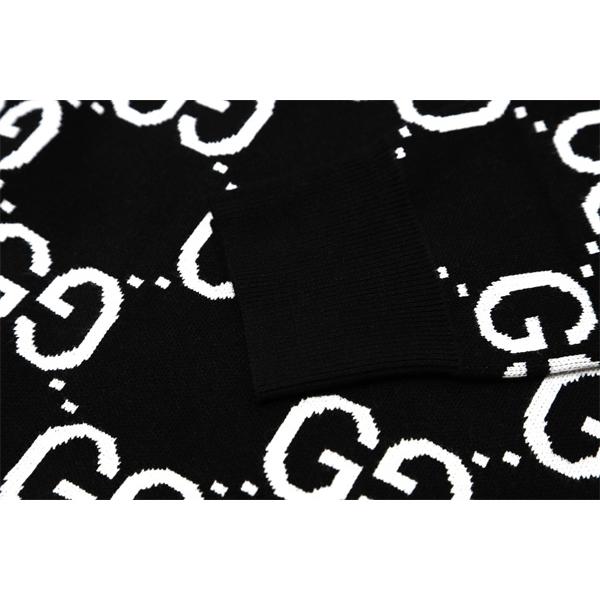 2025秋冬 高級暖か ネイビー GG総柄 GUCCI ニットセーター 大人上品  グッチ コピー