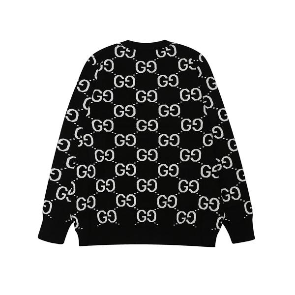 2025秋冬 高級暖か ネイビー GG総柄 GUCCI ニットセーター 大人上品  グッチ コピー