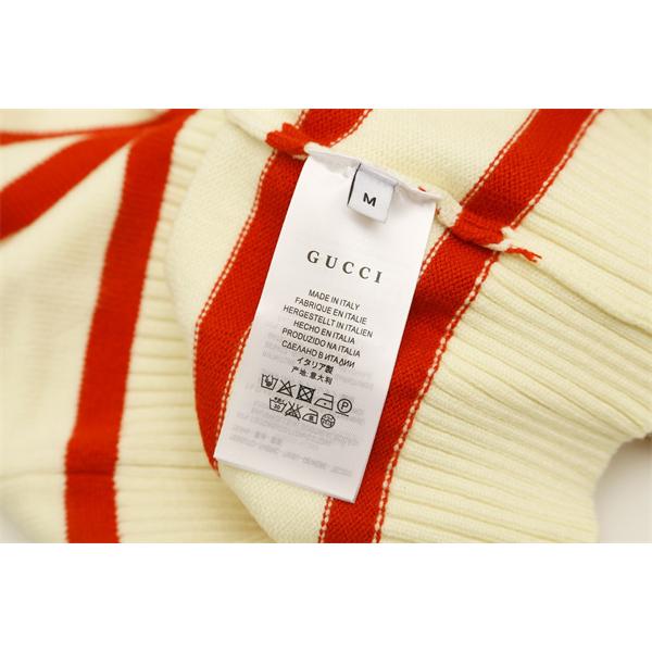 グッチ コピー 2025秋冬 柔らか上質 クリームカラー GUCCI ボーダーニット 旬のトレンド