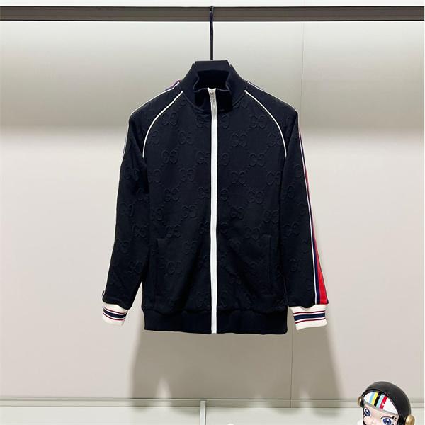 2025秋冬 プレミアム質感 ブラック GGジャカード GUCCI グッチ コピー トラックジャケット 