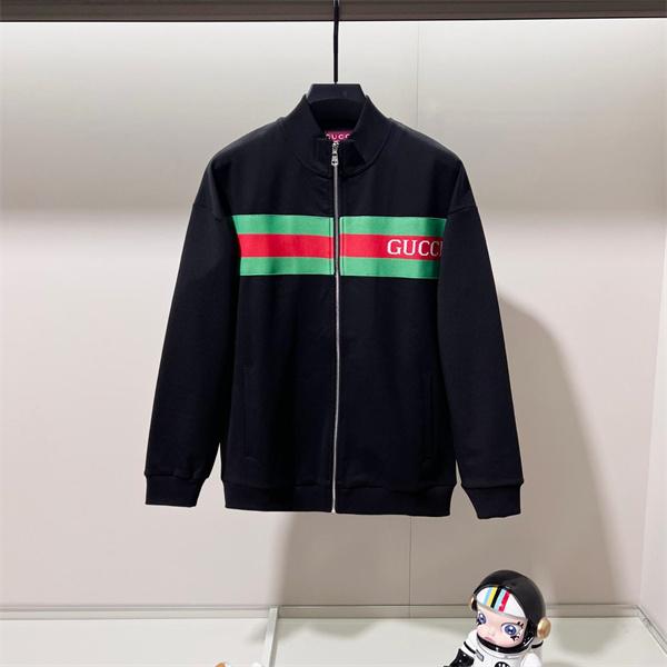 グッチ コピー 2025秋冬 大人モード ブラック GUCCI ロゴライン ジップアップジャケット 