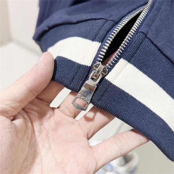 2025秋冬 暖かスタイリッシュ ネイビー GUCCI ボーダーライン パーカー  グッチ コピー