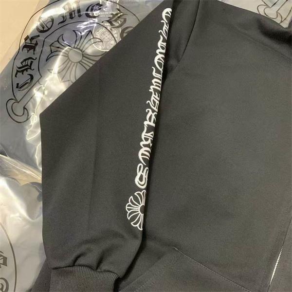 人気上昇中【Chrome Hearts】Vertical Logo Fleece Zip-Up Hoodieクロムハーツジップアップコピー