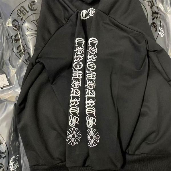 人気上昇中【Chrome Hearts】Vertical Logo Fleece Zip-Up Hoodieクロムハーツジップアップコピー