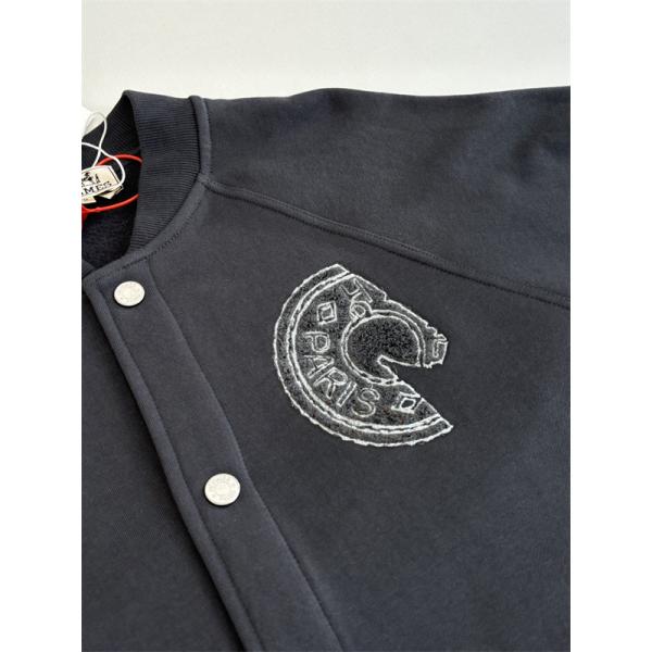 2025秋冬 上質 ダークグレー HERMES スエルメス コピー タジャン風 ジャケット 大人シック おしゃれ 