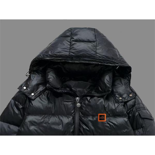  防寒 ブラック HERMES エルメス コピー ダウンジャケット アイコニックロゴ映え 暖か 高級感