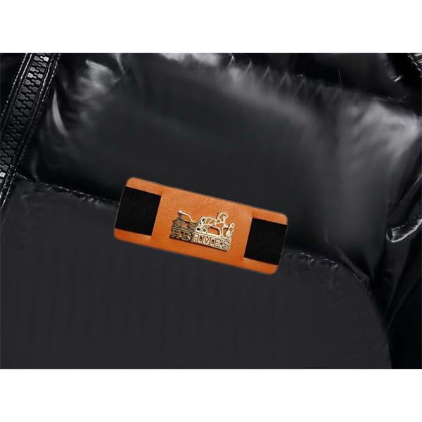 HERMES エルメス コピー 2025秋冬 新着 洗練ブラック 小ロゴ デザイン ダウンジャケット 大人モード 