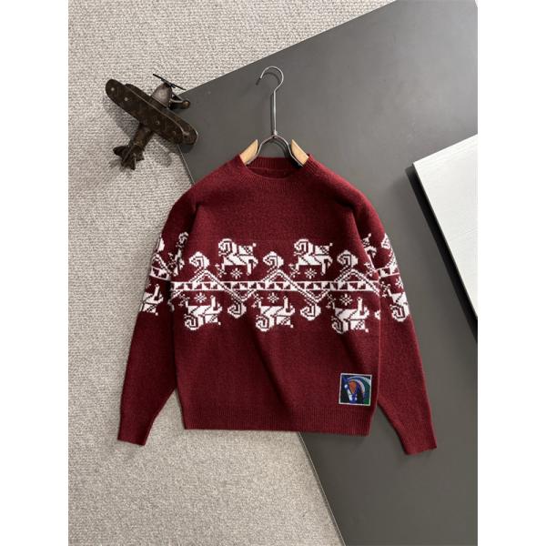 ふんわり グレー  HERMES エルメス コピー ニットセーター 高級ウール混 メンズ 上品 暖かい 柔らか 