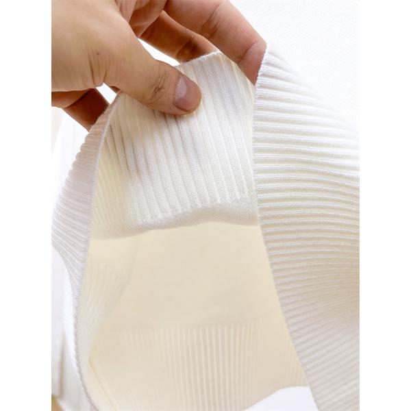 2025秋冬 上品 ホワイト HERMES ワンポイント ニットセーター 大人エレガント